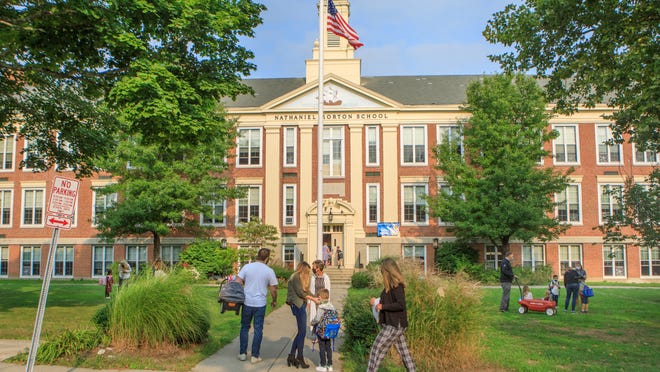 Roof repairs have begun and will continue into the fall at Nathaniel Morton Elementary School in Plymouth.