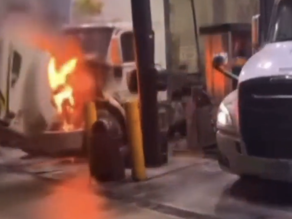 Watch this fuel island truck fire video and try not to feel too alarmed