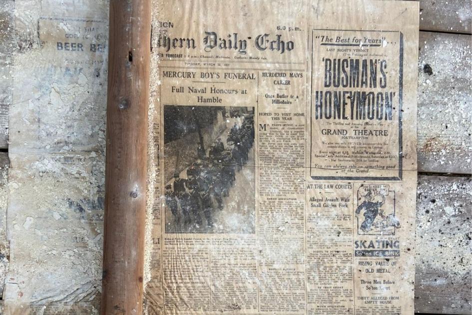 Daily Echo newspaper from 1937 discovered in West Gate roof