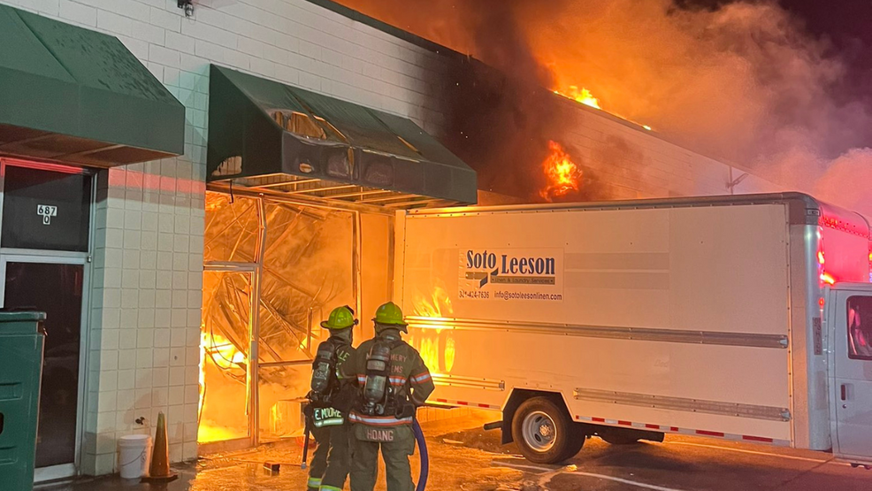 Montgomery Co. firefighters tackle fire at laundry service, auto repair shop in Rockville