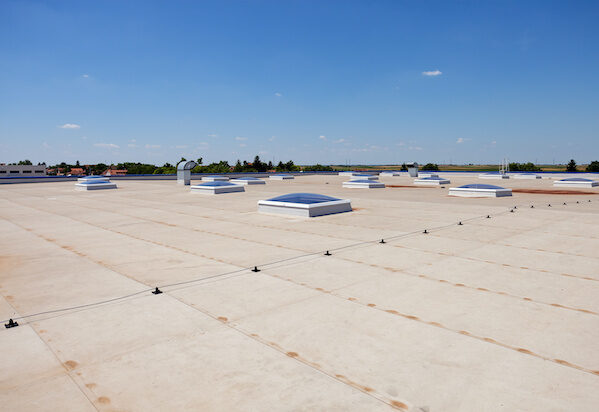 building roof in the summer